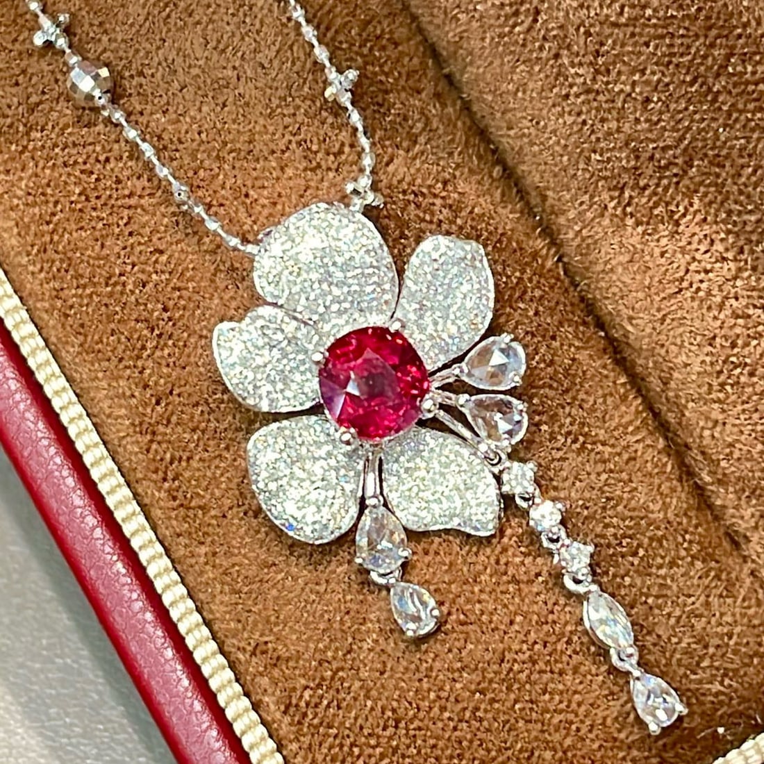 14k Gold 1.73 Ctw Natural Ruby & Diamond Pendant( Without Chain ): Ref:230972207 // gold content:14k gold // main gemstone:ruby // shape:oval // carat weight:1ct // color:pigeonblood red // treatment:natural // // adjacent gemstone 2 : diamond // shape:round //