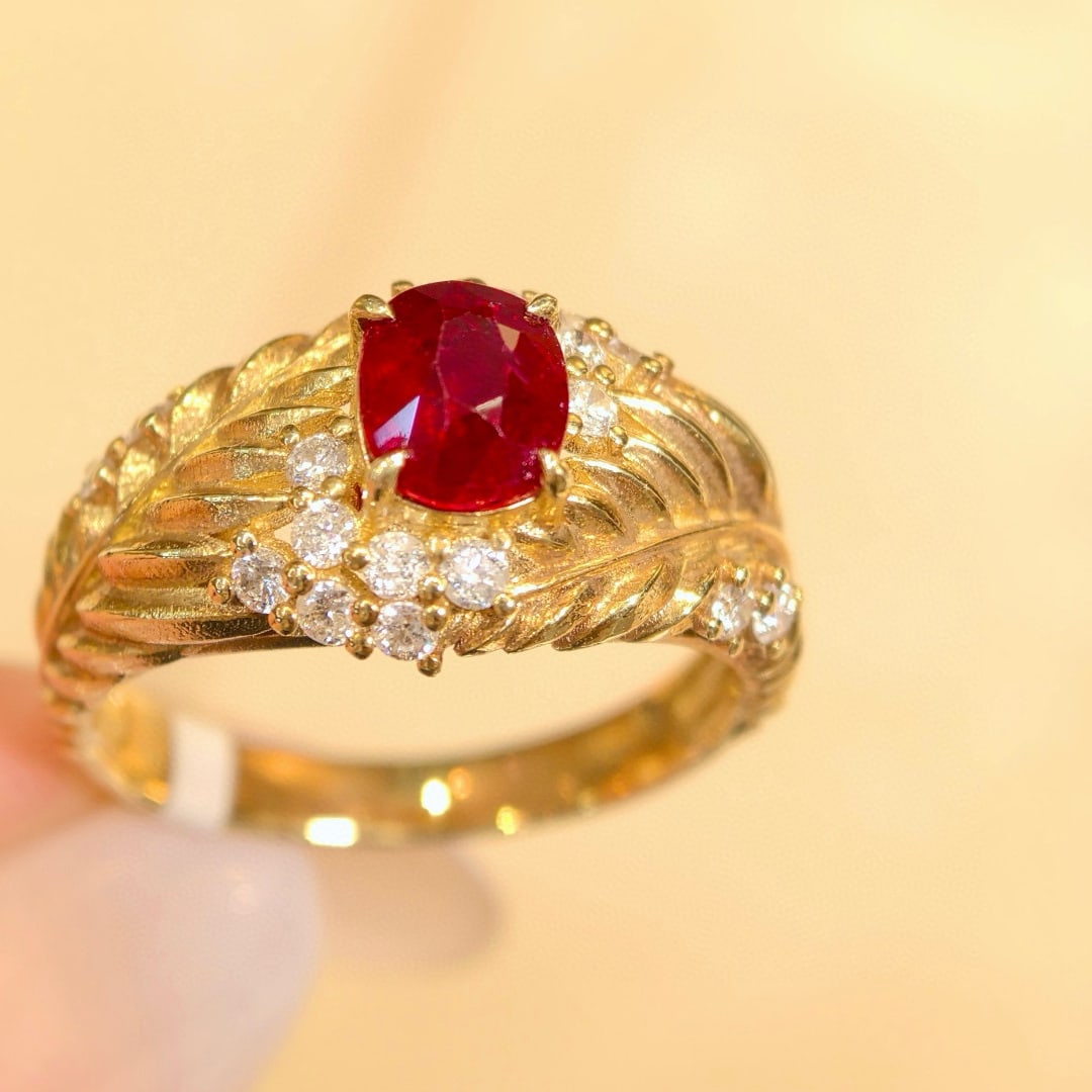 14k Gold 1.41 Ctw Natural Ruby & Diamond Ring - 2