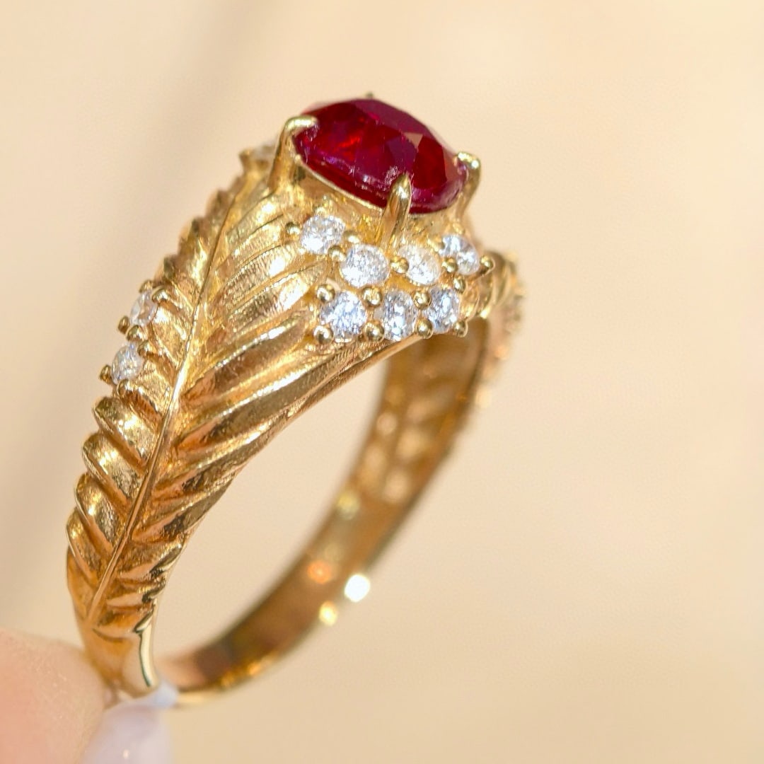 14k Gold 1.41 Ctw Natural Ruby & Diamond Ring - 3