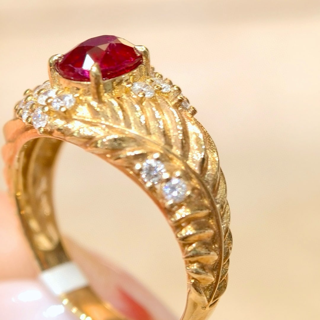 14k Gold 1.41 Ctw Natural Ruby & Diamond Ring - 6