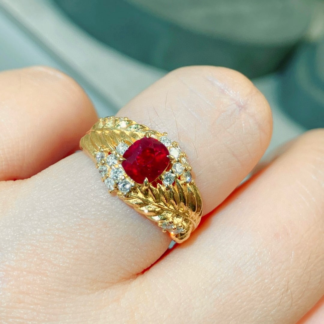 14k Gold 1.41 Ctw Natural Ruby & Diamond Ring - 8