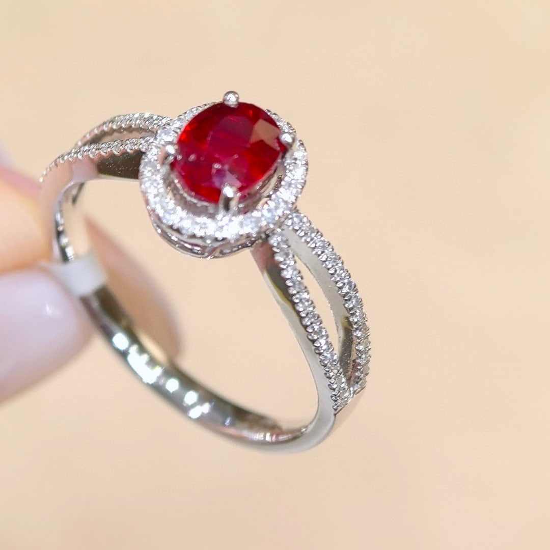 14k Gold 1.30 Ctw Natural Ruby & Diamond Ring - 4