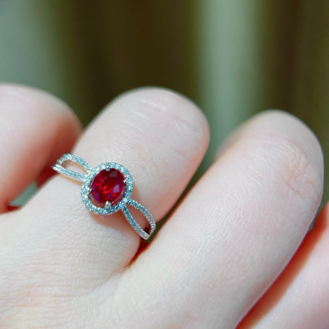 14k Gold 1.30 Ctw Natural Ruby & Diamond Ring - 5