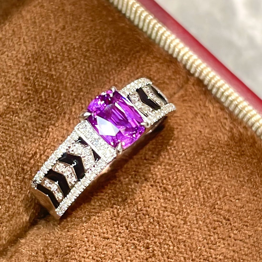 14k Gold 1 Ct Natural Sapphire & Diamond Ring - 2