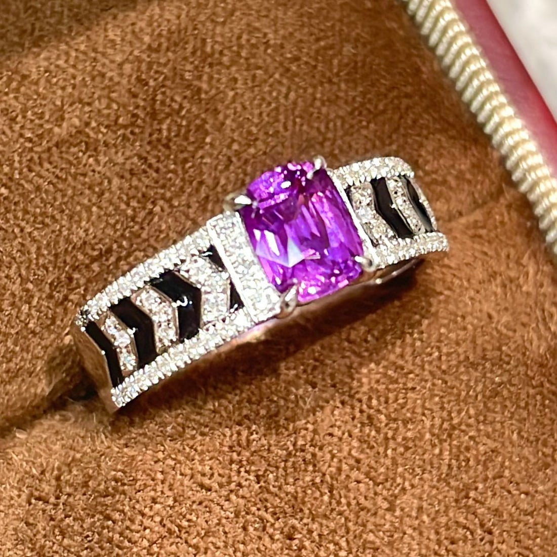 14k Gold 1 Ct Natural Sapphire & Diamond Ring - 3