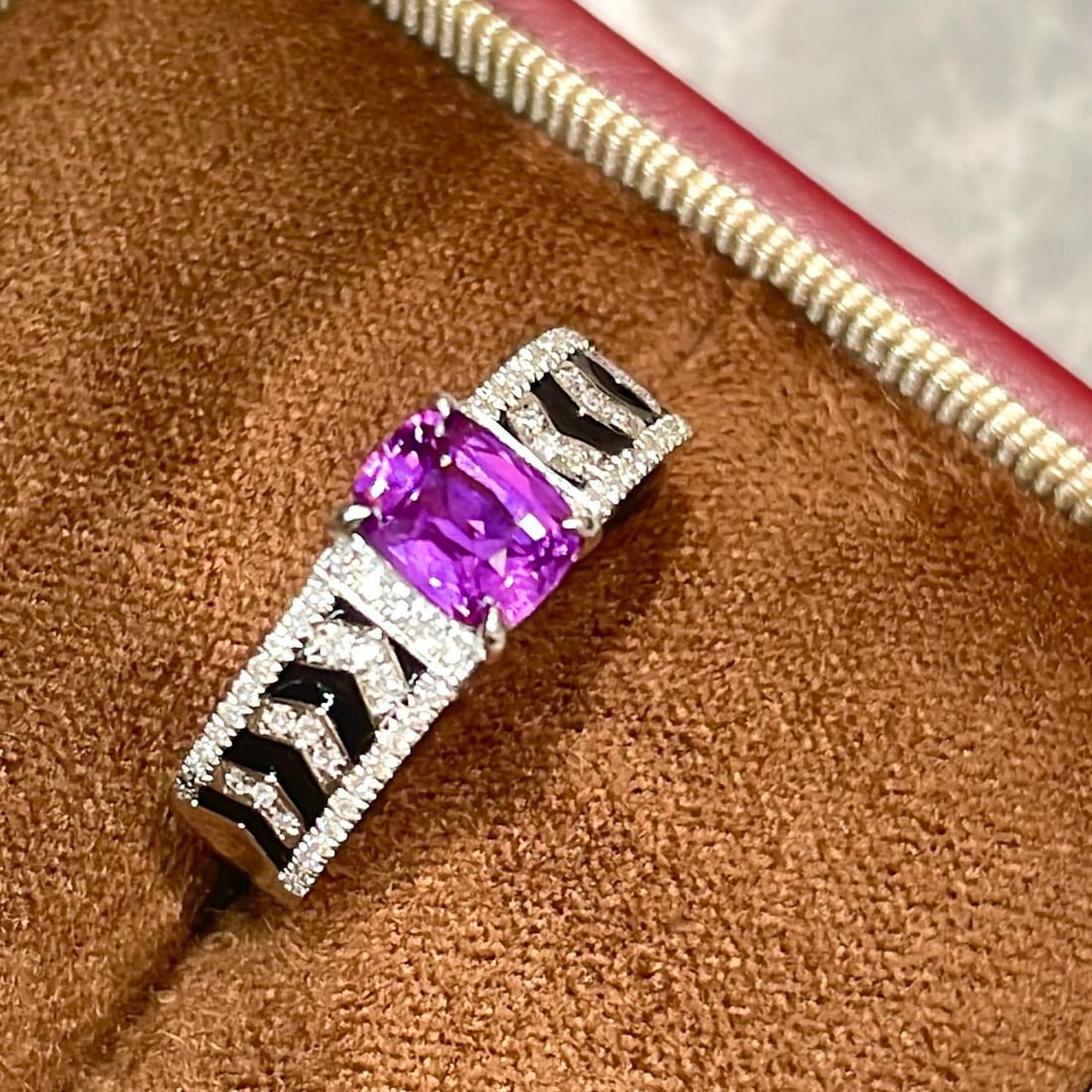 14k Gold 1 Ct Natural Sapphire & Diamond Ring - 5