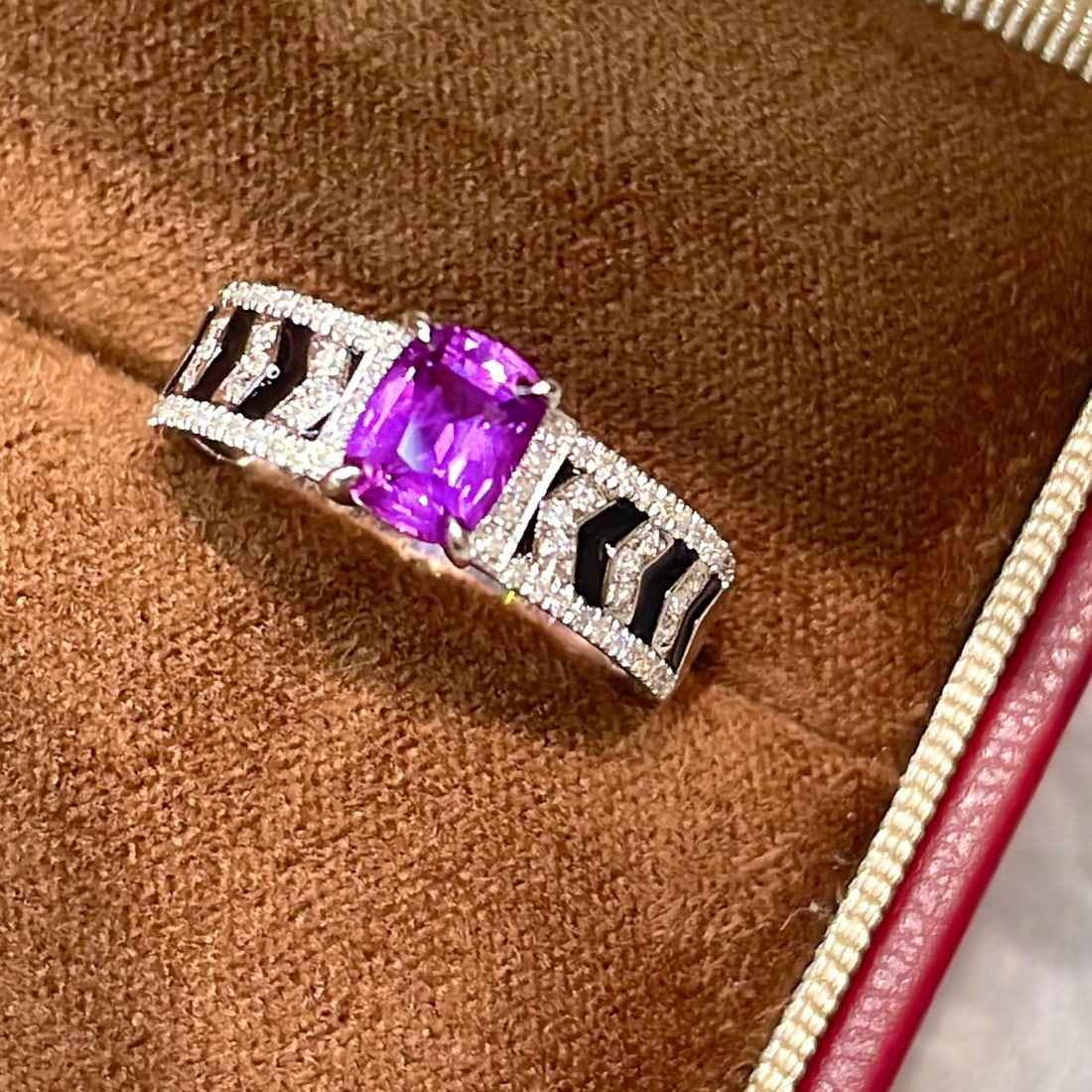 14k Gold 1 Ct Natural Sapphire & Diamond Ring - 6