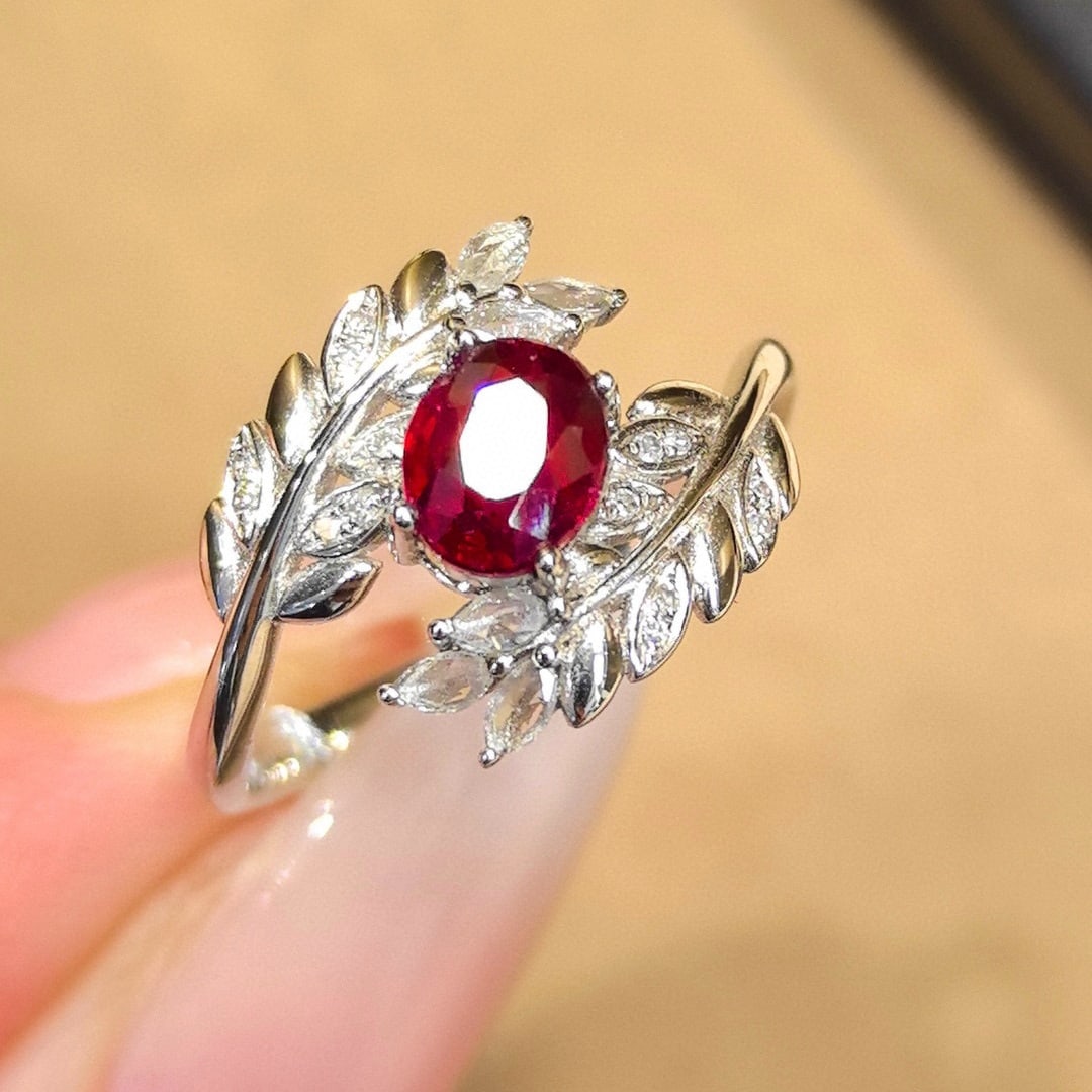 14k Gold 1.19 Ctw Natural Ruby & Diamond Ring - 2