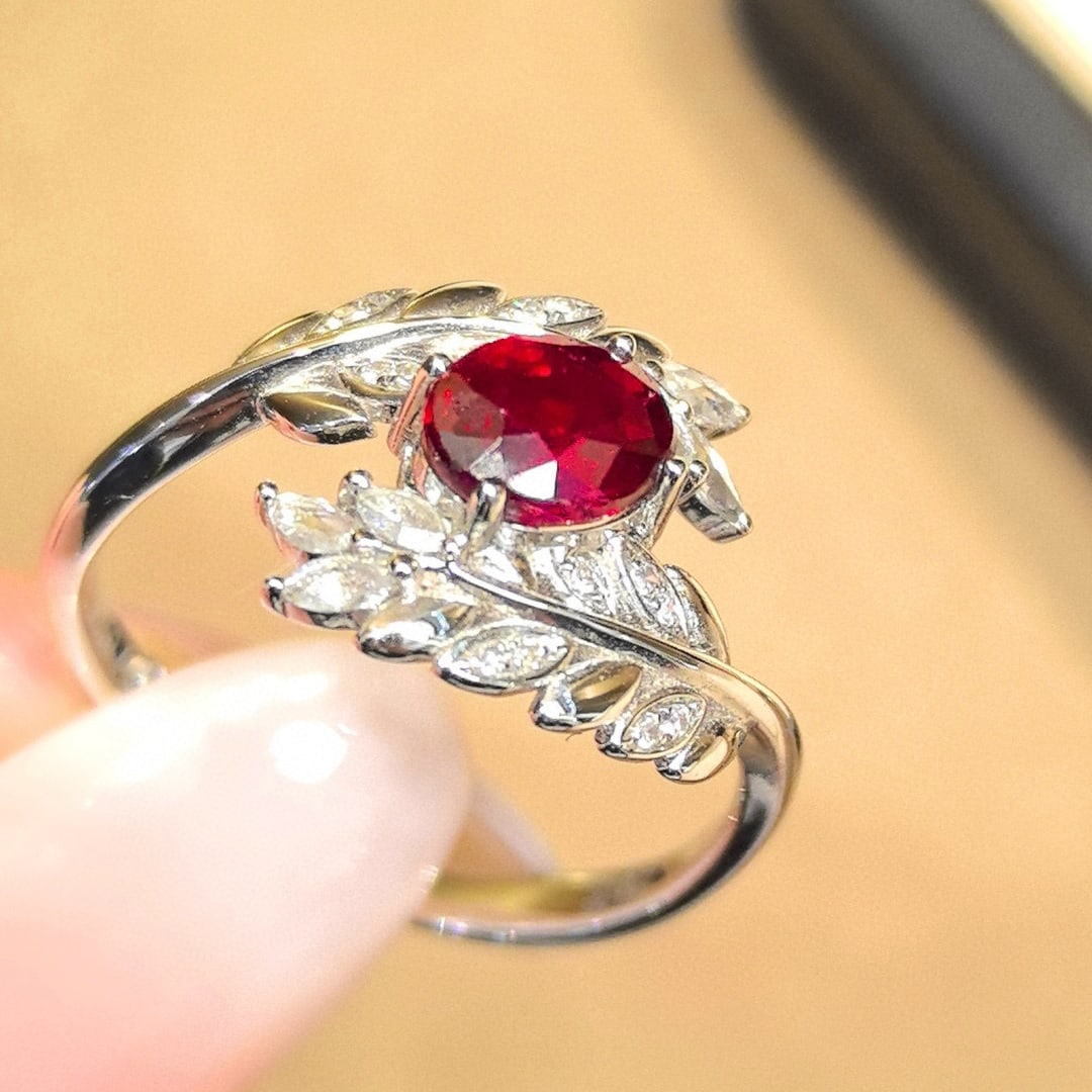 14k Gold 1.19 Ctw Natural Ruby & Diamond Ring - 4