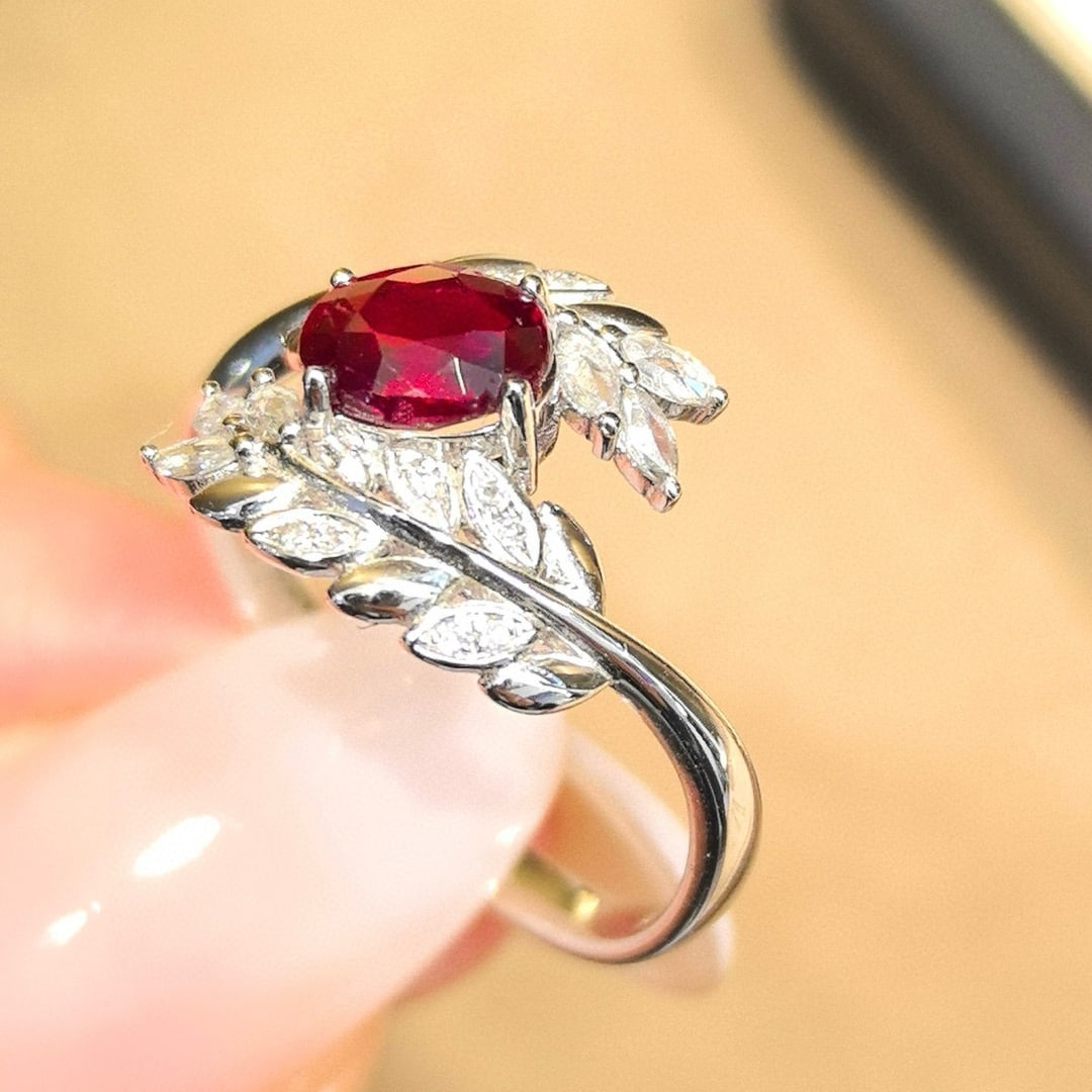 14k Gold 1.19 Ctw Natural Ruby & Diamond Ring - 5