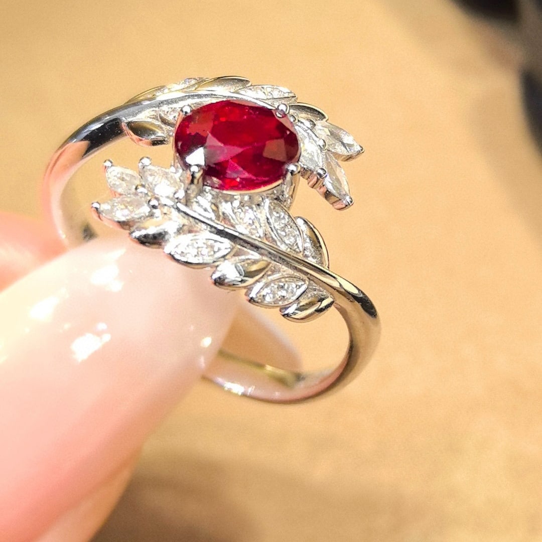 14k Gold 1.19 Ctw Natural Ruby & Diamond Ring - 6