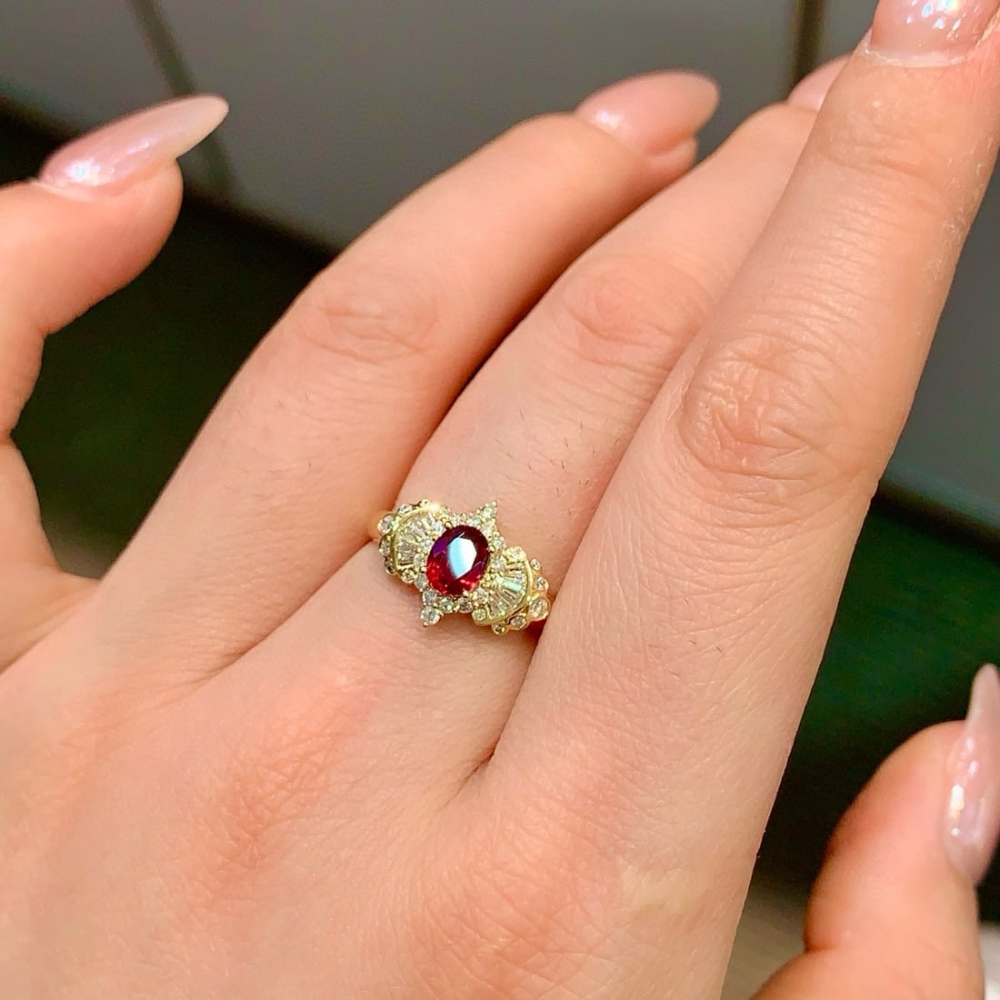 14k Gold 1.08 Ctw Natural Ruby & Diamond Ring - 5