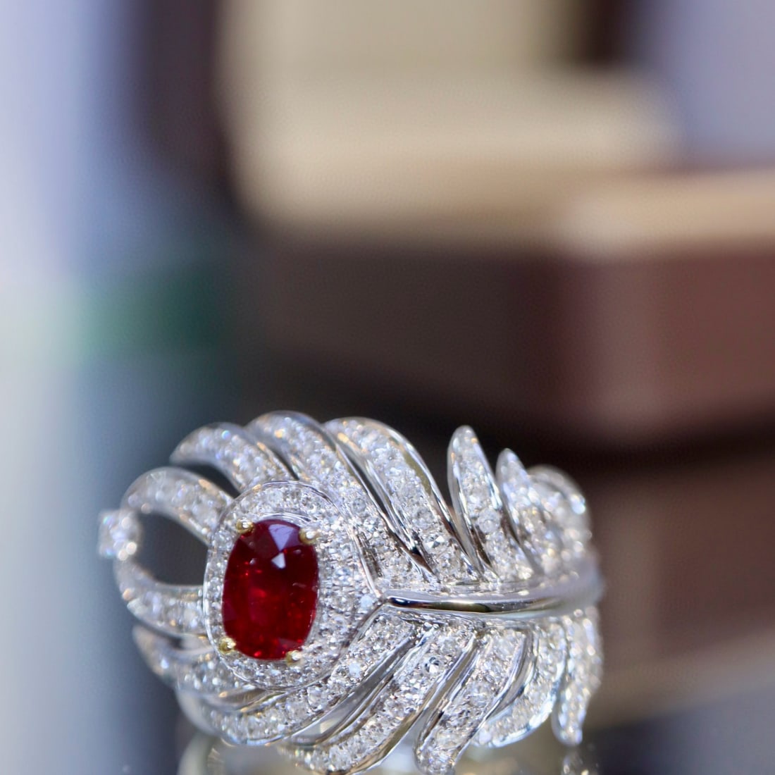 14k Gold 1.21 Ctw Natural Ruby & Diamond Ring: Ref:230972302 // gold content:14k gold // ring size:7. 25us // // main gemstone:ruby // shape:oval // carat weight:0. 74ct // color:pigeonblood red // treatment:natural // // adjacent gemstone 2 :