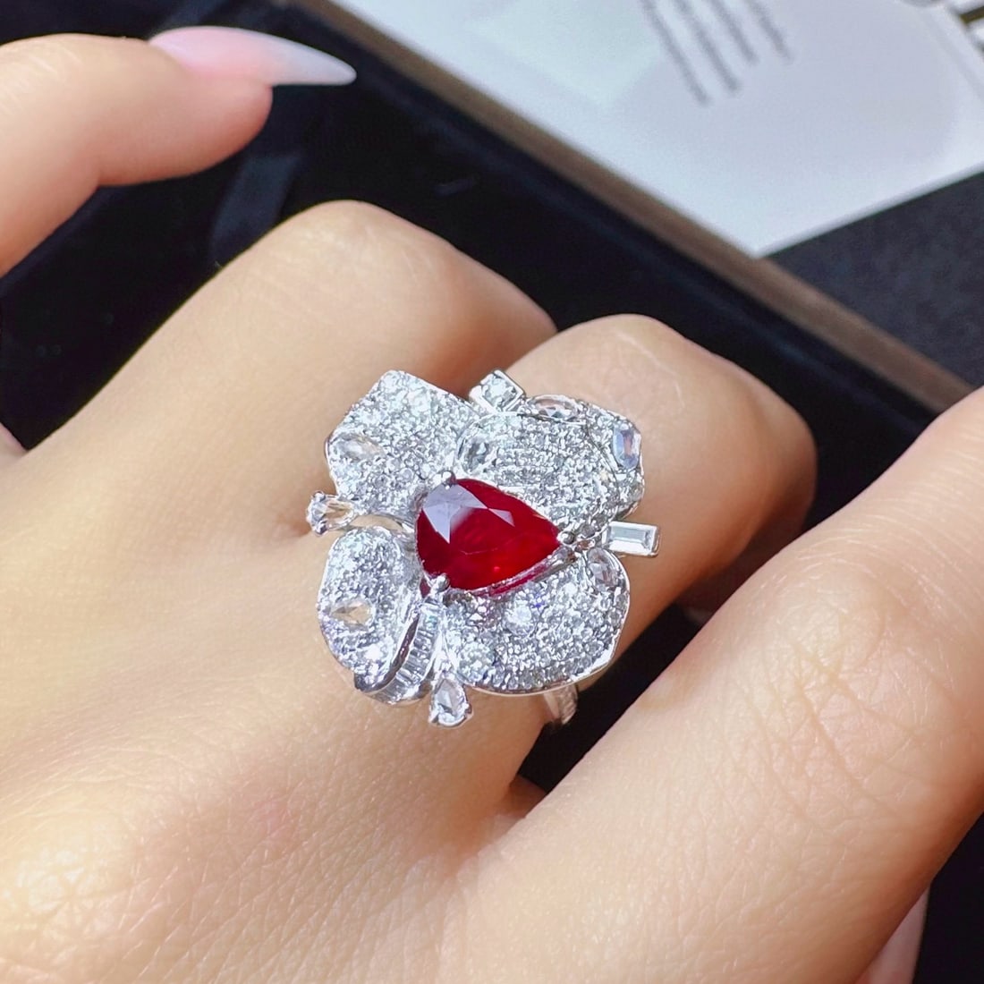 14k Gold 1.70 Ctw Natural Ruby & Diamond Ring - 4