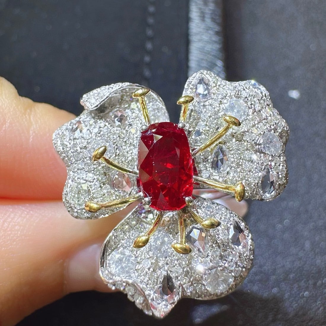 14k Gold 2.24 Ctw Natural Ruby & Diamond Ring - 2