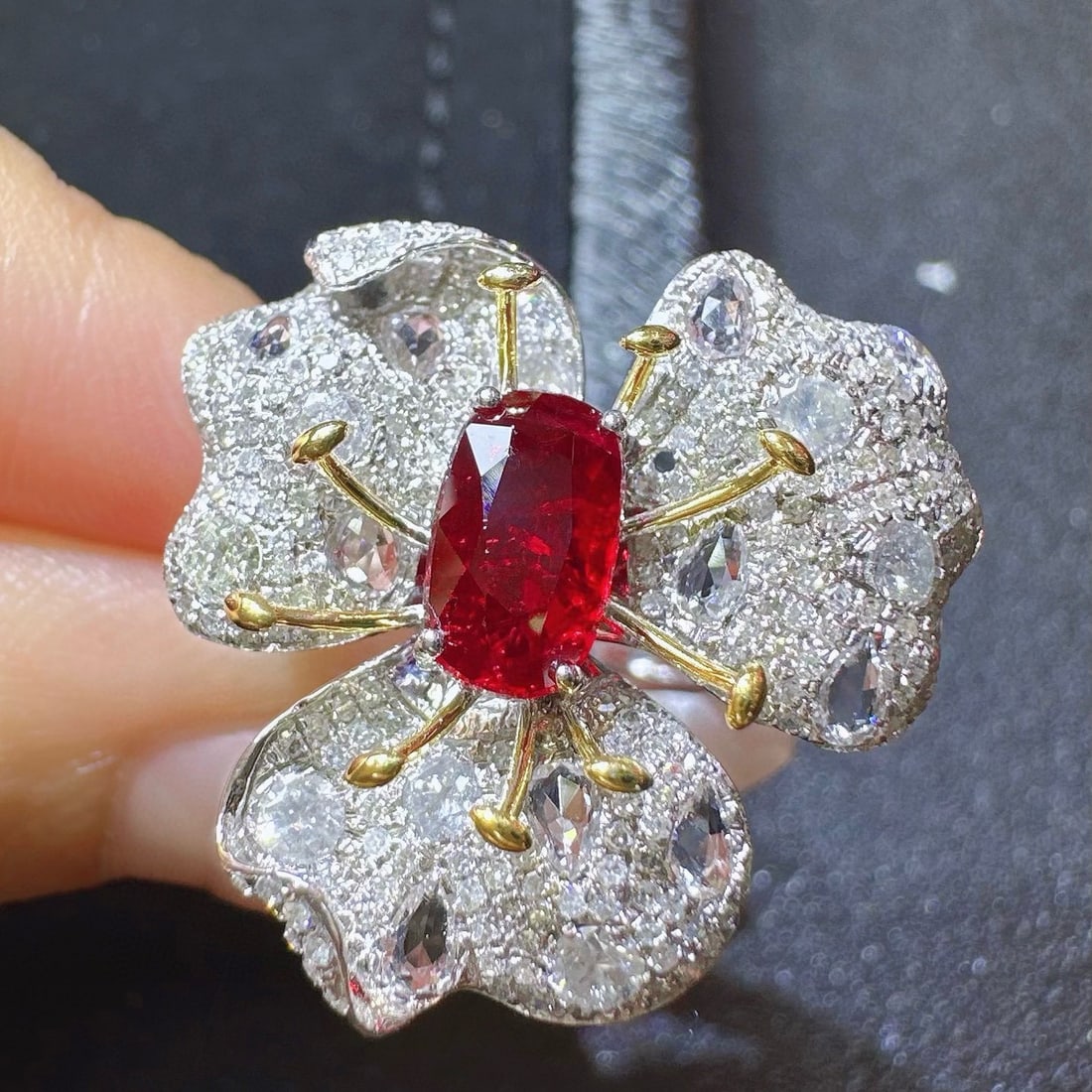 14k Gold 2.24 Ctw Natural Ruby & Diamond Ring - 3