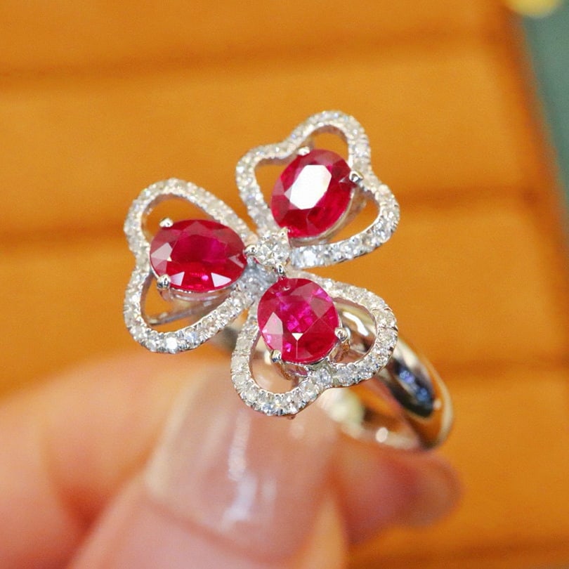 14k Gold 1.15 Ctw Natural Ruby & Diamond Ring - 2