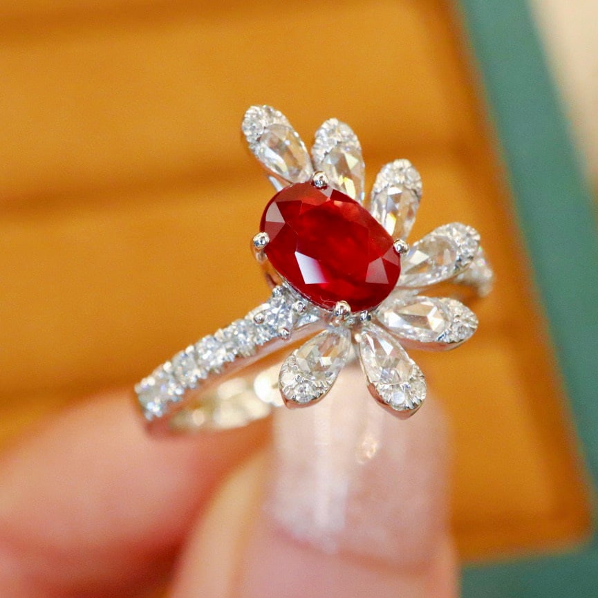 14k Gold 1.52 Ctw Natural Ruby & Diamond Ring - 3