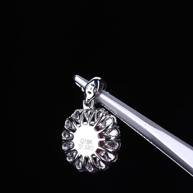 14k Gold 2.00 Ctw Natural Sapphire & Diamond Pendant( Without Chain ) - 4