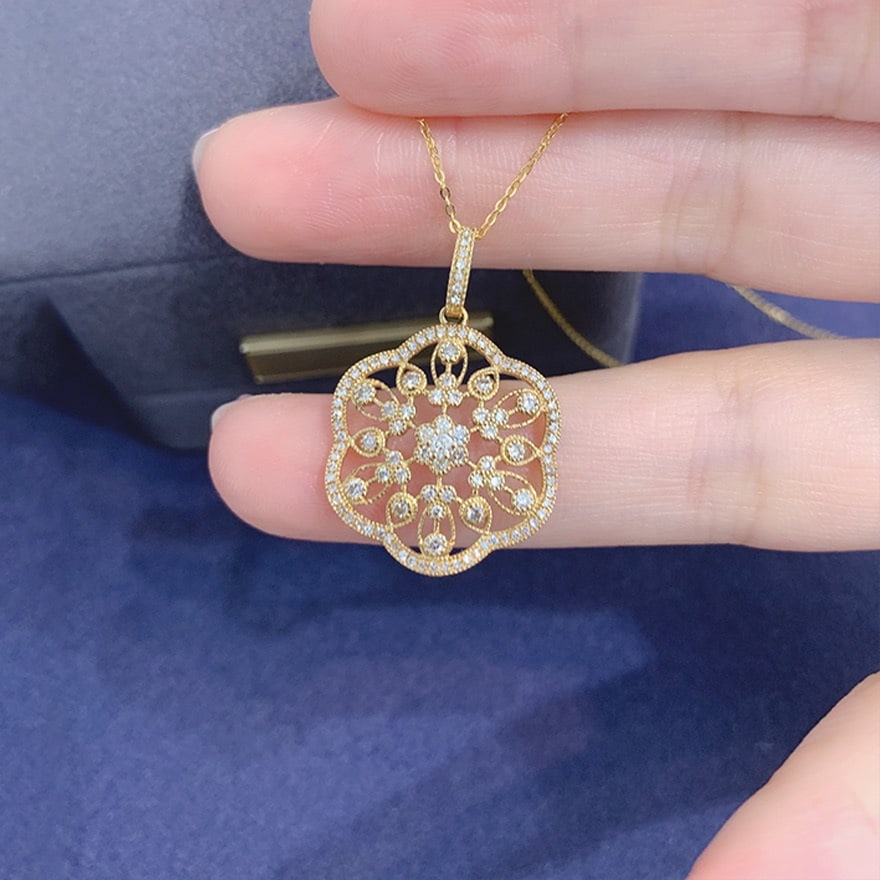 14k Gold 0.45 Ct Natural H Diamond Pendant( Without Chain ) (1 of 7)