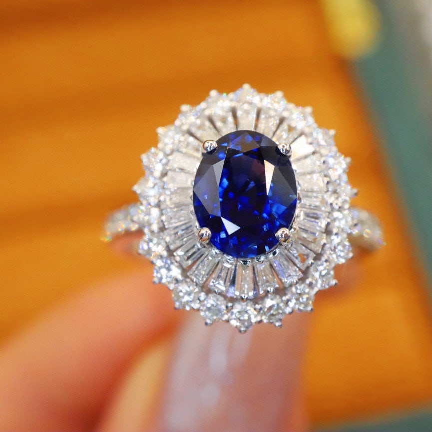 14k Gold 2.99 Ctw Natural Sapphire & Diamond Ring (1 of 6)