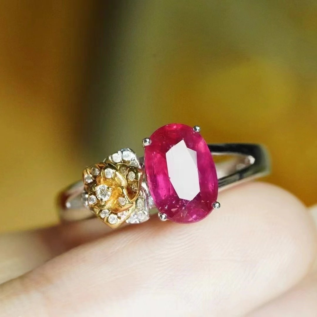 14k Gold 2.3 Ct Natural Ruby & Diamond Ring - 2