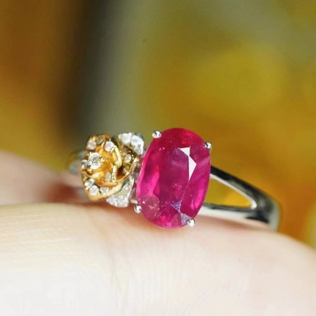 14k Gold 2.3 Ct Natural Ruby & Diamond Ring - 3