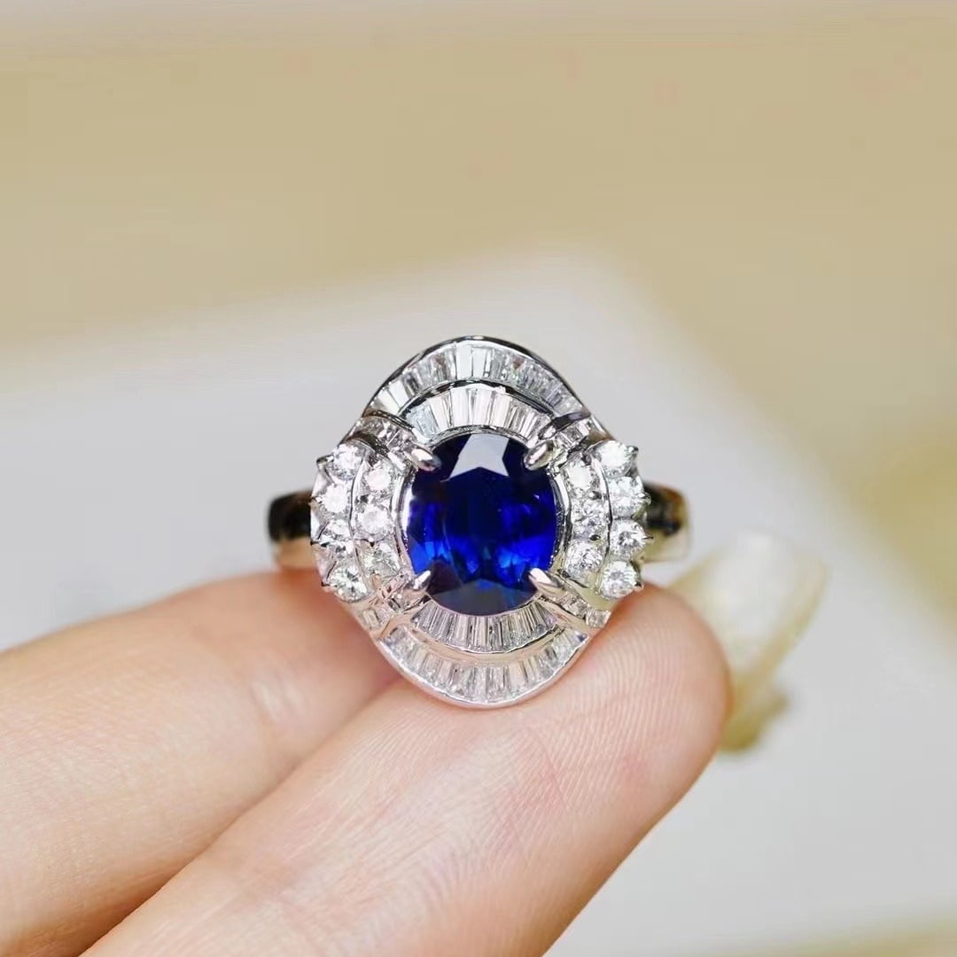 14k Gold 2.71 Ctw Natural Sapphire & Diamond Ring (1 of 4)