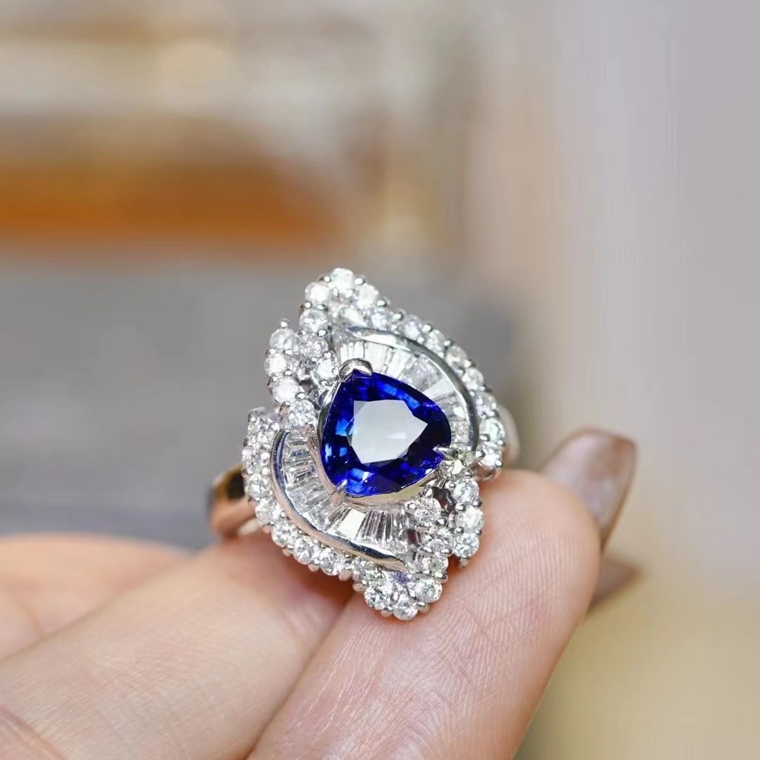 14k Gold 2.16 Ct Natural Sapphire & Diamond Ring (1 of 9)