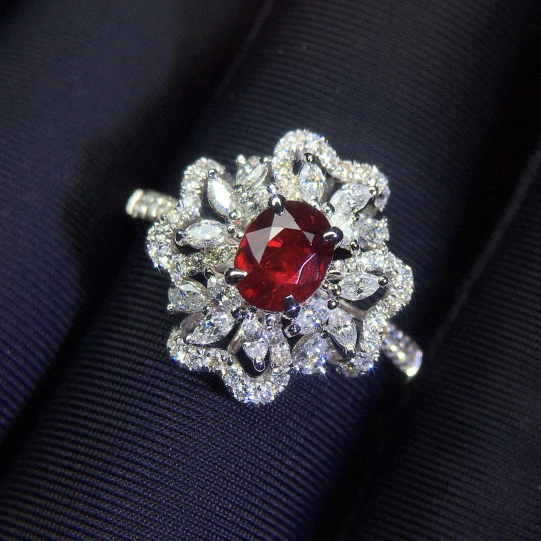 14k Gold 1.50 Ctw Natural Ruby & Diamond Ring - 6