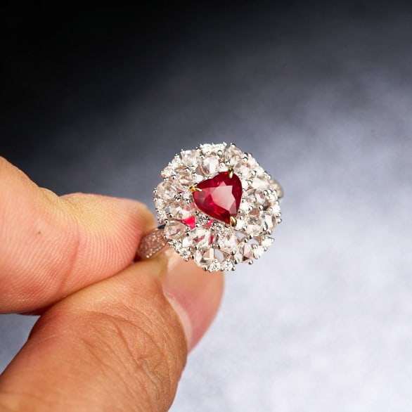 14k Gold 1.93 Ctw Natural Ruby & Diamond Ring - 7