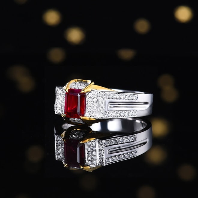 14k Gold 1.31 Ctw Natural Ruby & Diamond Ring - 2