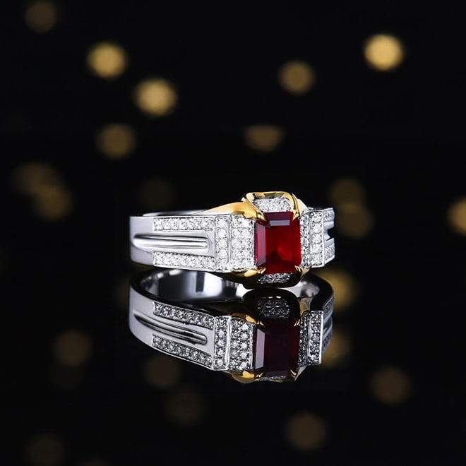 14k Gold 1.31 Ctw Natural Ruby & Diamond Ring - 3