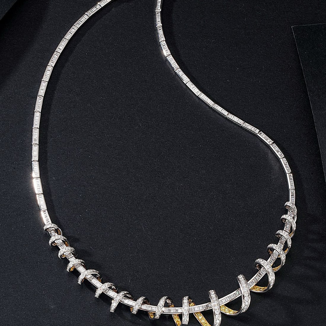14k Gold 5.85 Ct Natural Color Diamond Necklace: Ref:230974032 // gold content:14k gold // main gemstone:diamond // shape:multiply // carat weight:5. 85ct // clarity grade:vs-si // color:color // treatment:natural // Condition: NewLow Estimate: