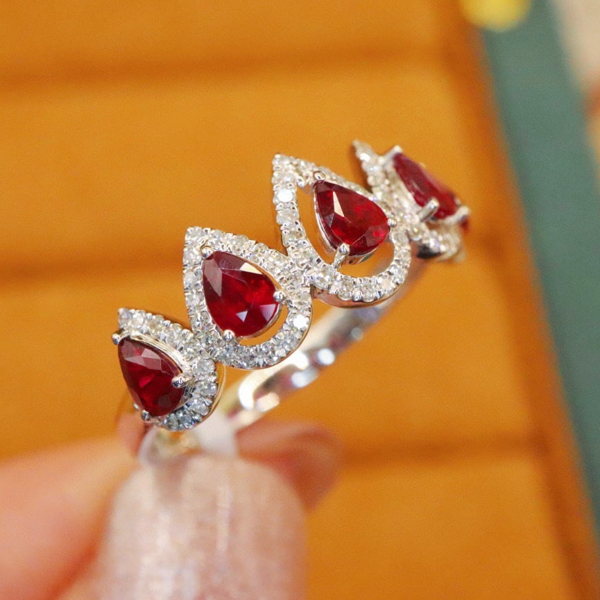 14k Gold 1.22 Ctw Natural Ruby & Diamond Ring - 3