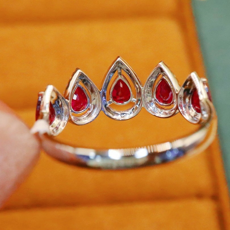 14k Gold 1.22 Ctw Natural Ruby & Diamond Ring - 4