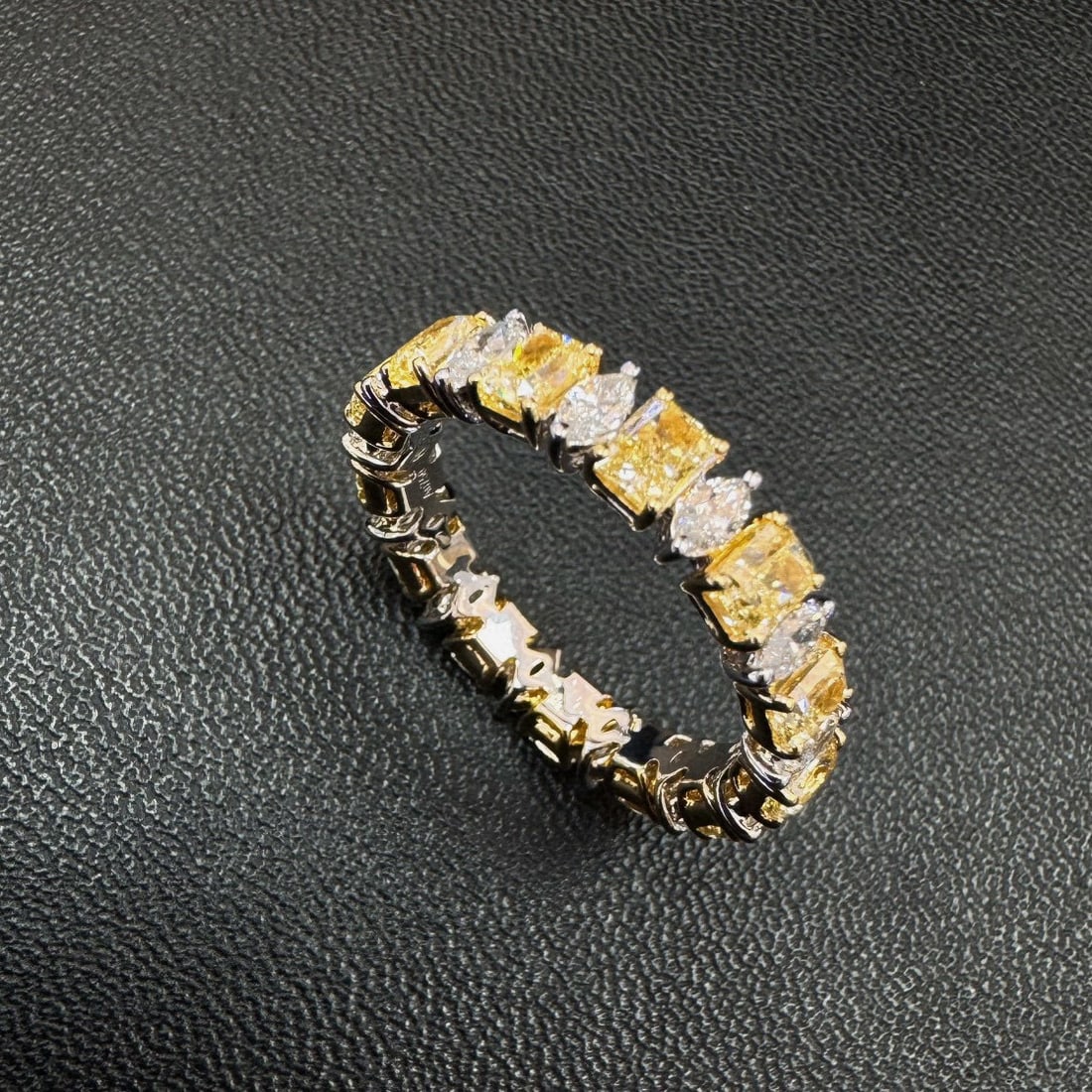 14k Gold 3.39 Ct Natural Yellow Diamond & Diamond Ring (1 of 4)