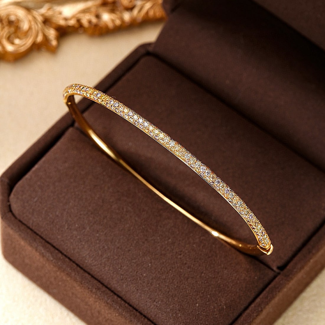 14k Gold 1.27 Ct Natural Color Diamond Bangle (1 of 5)
