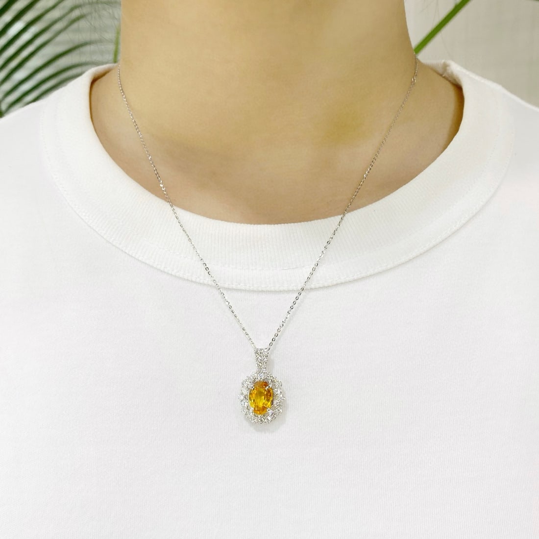 14k Gold 4.08 Ctw Natural Sapphire & Diamond Pendant( Without Chain ) - 3