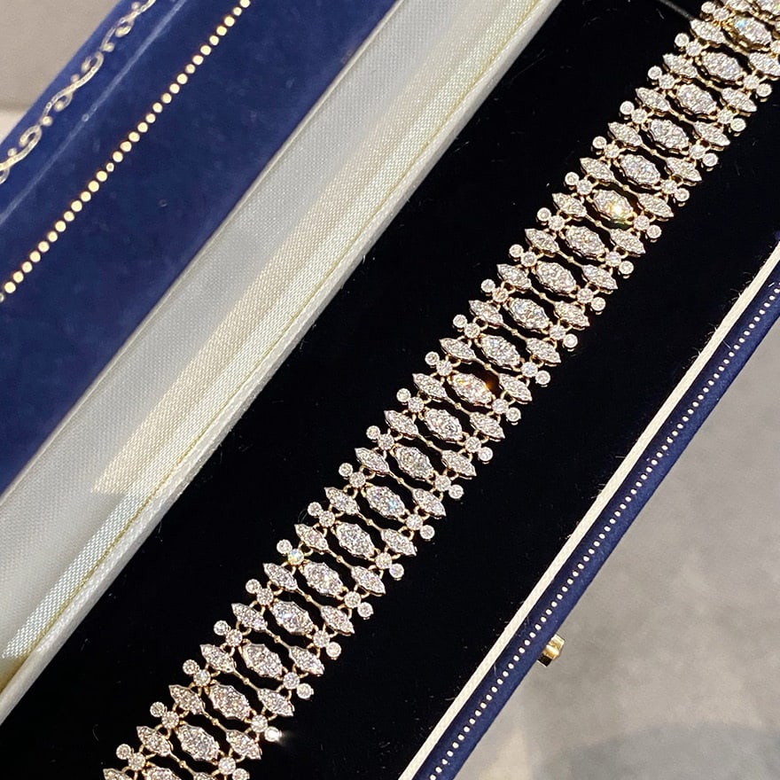 14k Gold 3.2 Ct Natural H Diamond Bracelet: Ref:230974169 // gold content:14k gold // main gemstone:diamond // shape:round // carat weight:3. 2ct // clarity grade:vs-si // color:h // treatment:natural // cut grade:g // Condition: NewLow