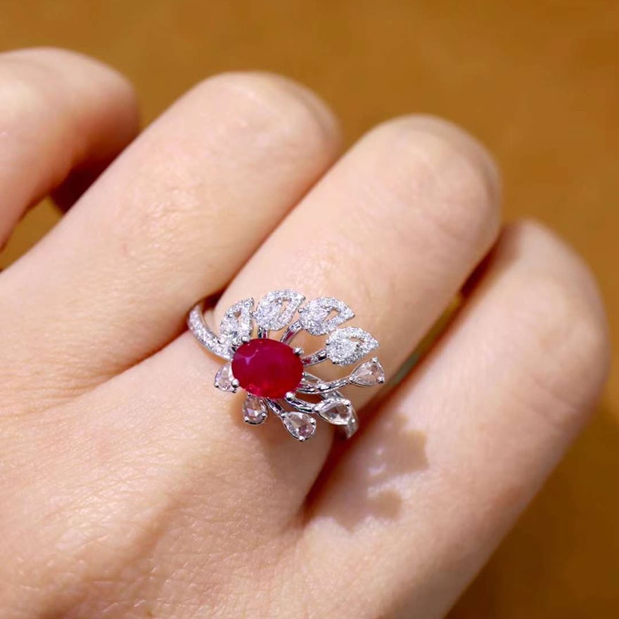 14k Gold 1.46 Ctw Natural Ruby & Diamond Ring - 3