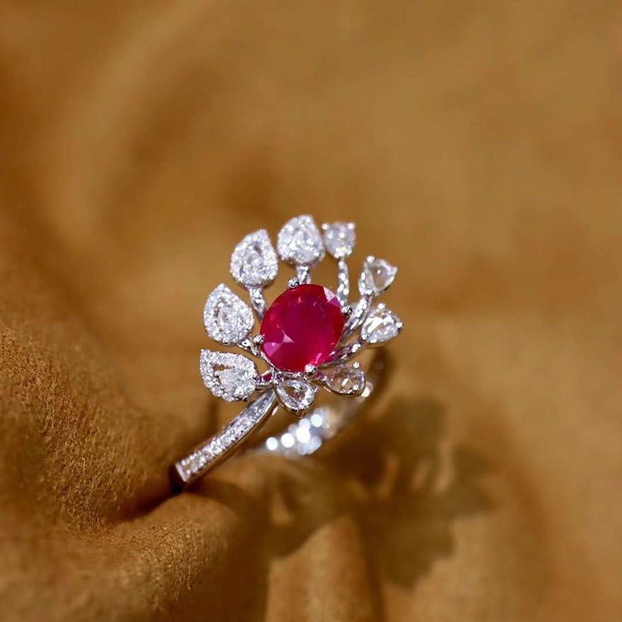 14k Gold 1.46 Ctw Natural Ruby & Diamond Ring - 5