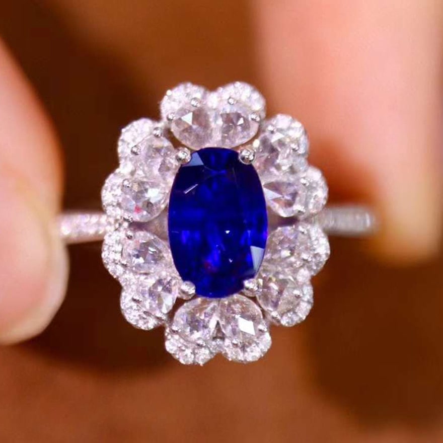 14k Gold 1.88 Ctw Natural Sapphire & Diamond Ring (1 of 5)