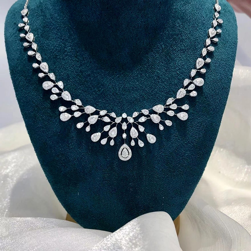 14k Gold 3.56 Ct Natural H Diamond Necklace (1 of 5)