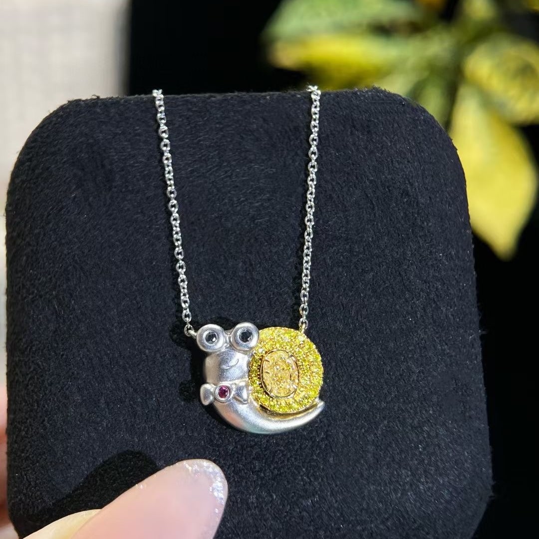 14k Gold 0.49 Ctw Natural Yellow Diamond & Yellow Diamond Necklace: Ref:230974238 // gold content:14k gold // main gemstone:yellow diamond // shape:oval // carat weight:0. 35ct // color:yellow // treatment:natural // // adjacent gemstone 2 : yellow diamond //