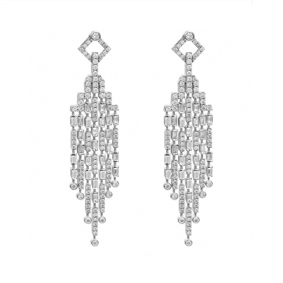 14k Gold 3.58 Ctw Natural H Diamond Earrings: Ref:230974254 // gold content:14k gold // main gemstone:diamond // shape:baguette // carat weight:1. 70ct // clarity grade:vs-si // color:h // treatment:natural // // adjacent gemstone 2 : diamond