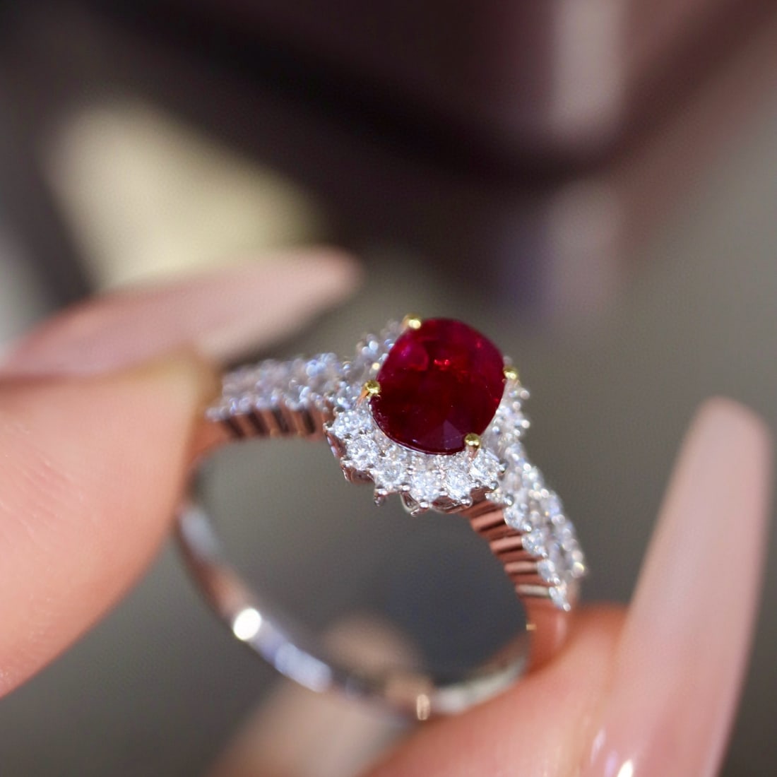 14k Gold 1.19 Ctw Natural Ruby & Diamond Ring - 3