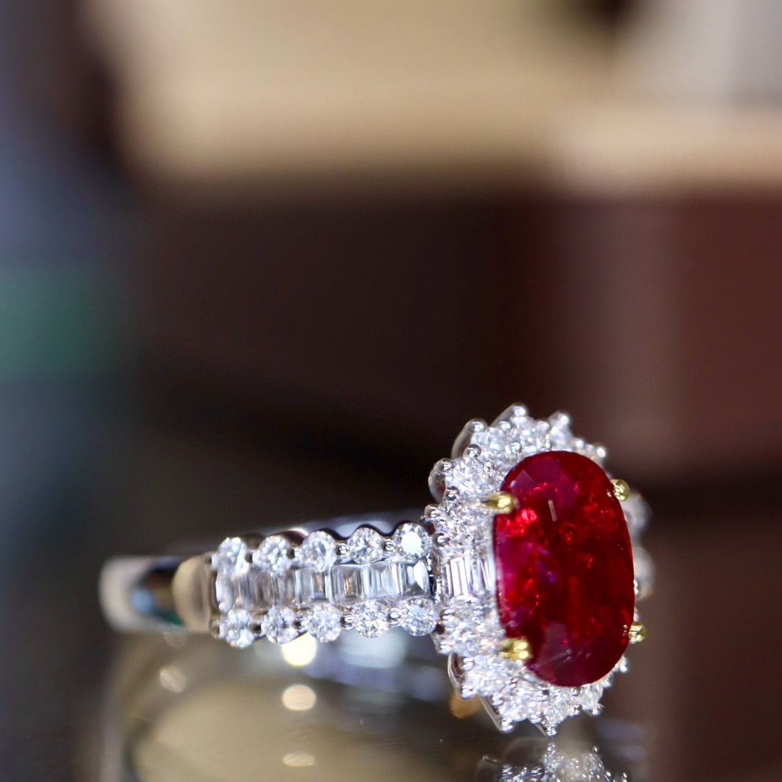 14k Gold 1.19 Ctw Natural Ruby & Diamond Ring - 6