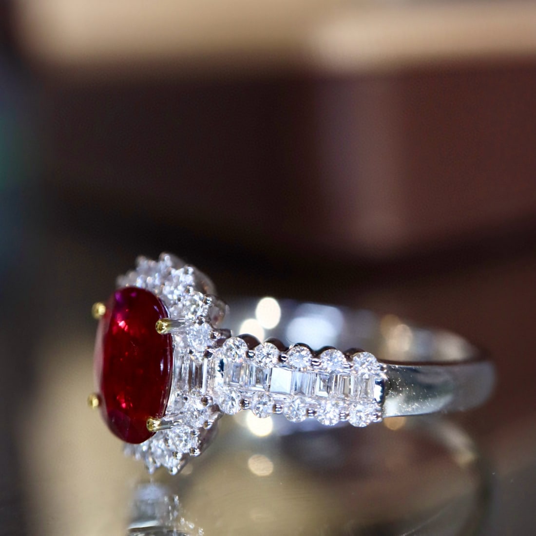 14k Gold 1.19 Ctw Natural Ruby & Diamond Ring - 7