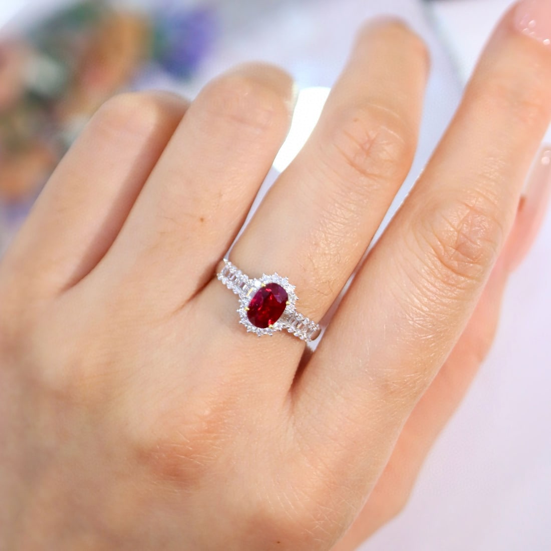 14k Gold 1.19 Ctw Natural Ruby & Diamond Ring - 8